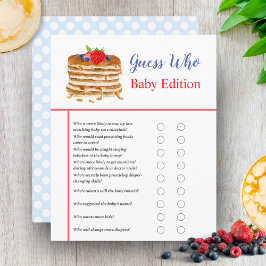Chá de Bebê Azul Xadrez com Panqueca de Frutas em 