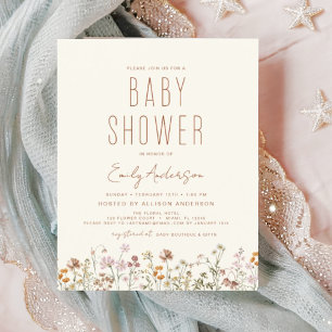 Chá de Bebê Boho de Flores Silvestres com Orçament