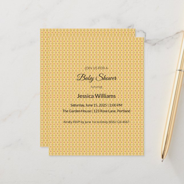 Chá de Bebê Boho Fofo Neutro em Gênero, Personaliz (Frente/Verso In Situ)