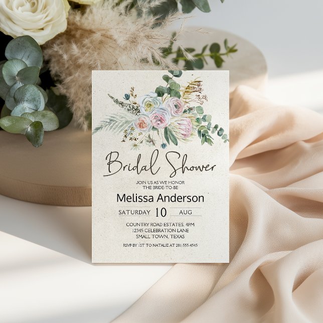 Chá de Bebê Boho Pastel Floral Neutro Elegante (Criador carregado)