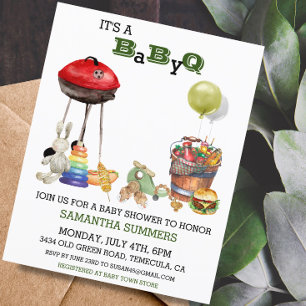 Chá de Bebê Churrasco Barbecue Aquarela