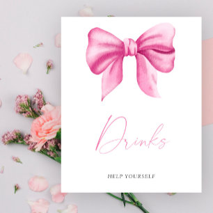Chá de bebê com laço rosa - Bebidas Poster
