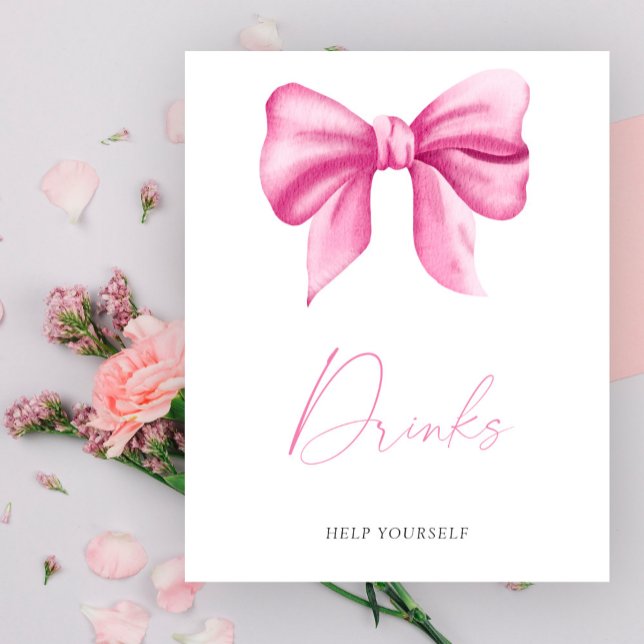 Chá de bebê com laço rosa - Bebidas Poster (Criador carregado)