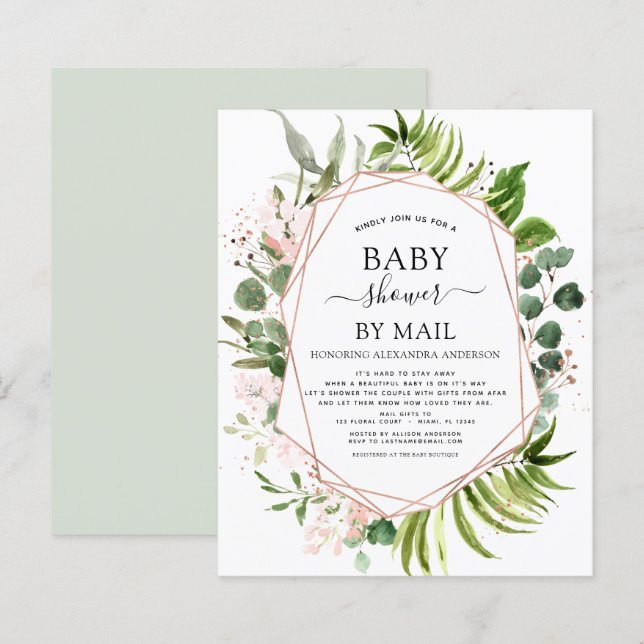 Chá de Bebê com Orçamento pela Correspondência com (Frente/Verso)