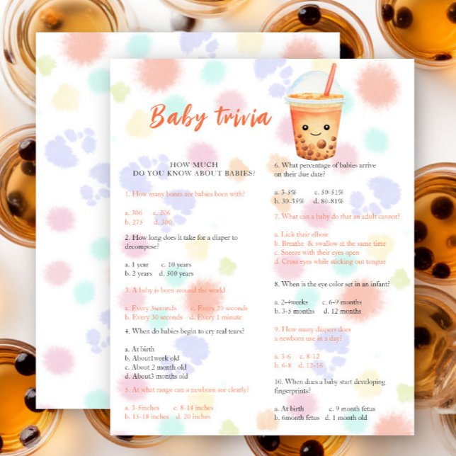Chá de bebê Cu-tea - Jogo de Trivia de Bebê (Criador carregado)