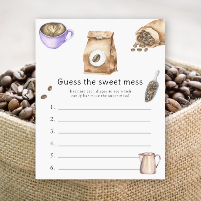 Chá de bebê de café baby shower Adivinhe o doce de (Criador carregado)