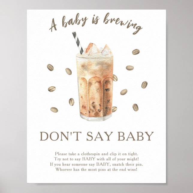 Chá de bebê de café gelado - Não diga bebê Poster (Frente)