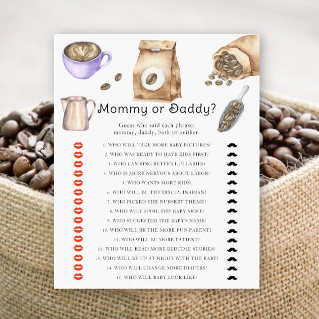 Chá de bebê de café - jogo da mamãe ou papai (Criador carregado)