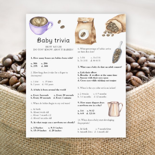 Chá de bebê de café - Jogo de Trivia de Bebê (Criador carregado)