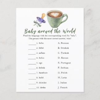 Chá de bebê de café - Jogo do bebê ao redor do mun