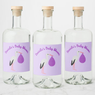 Chá de Bebê de gênero neutro Roxo Cegonha Bebê