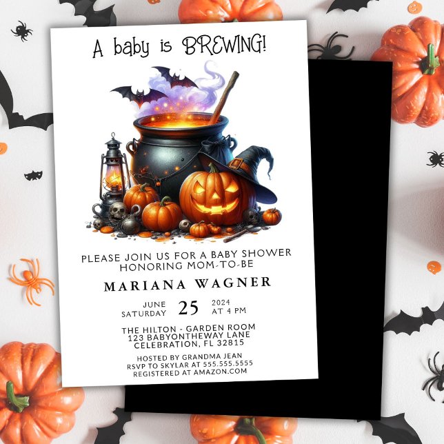 Chá de Bebê de Halloween Está Chegando Convite de  (Criador carregado)