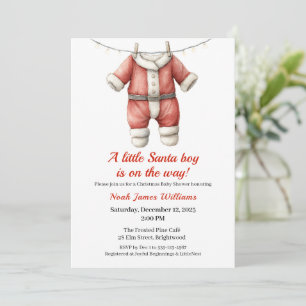 Chá de Bebê de Natal Menino Convite de Bebê Papa