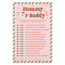 Chá de Bebê de Natal Rosa - Jogo de Adivinhação