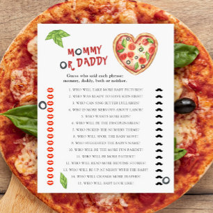Chá de bebê de pizza - jogo mamãe ou papai