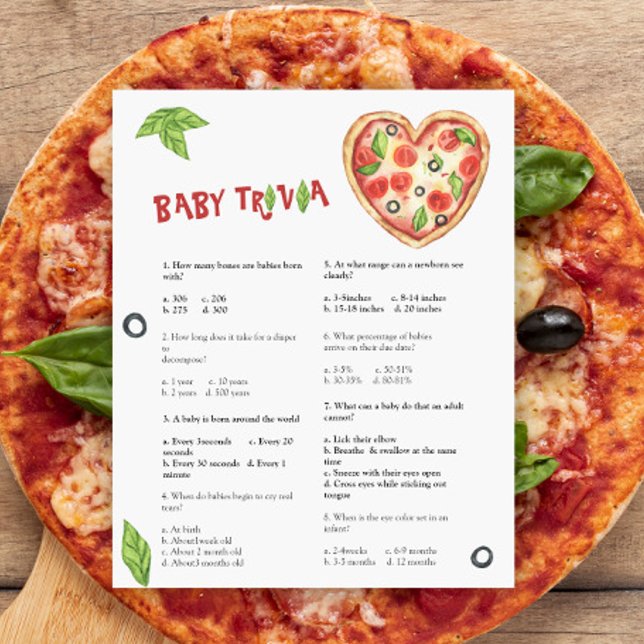 Chá de bebê de pizza Trivia de bebê | Jogo de Chá  (Criador carregado)