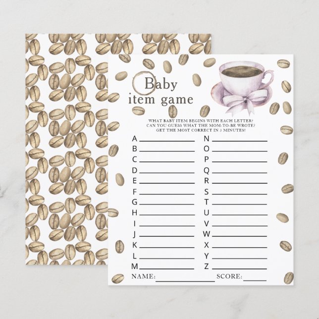 Chá de bebê de preparo de café Jogo de item de beb (Frente/Verso)