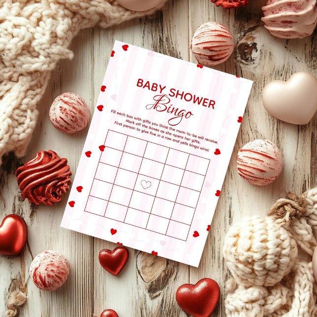 Chá de Bebê do Dia dos Namorados Bingo Jogo de Chá (Criador carregado)
