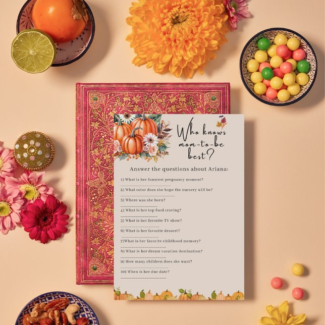 Chá de Bebê do Outono Quem Sabe a Mamãe Cartão de  (Criador carregado)