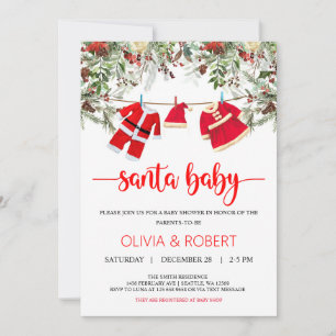 Chá de Bebê do Papai Noel, Convite de Chá de Bebê 