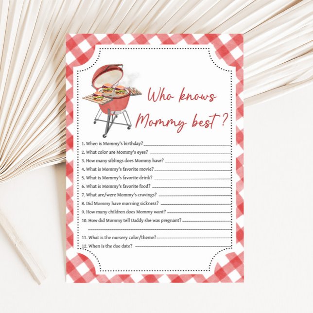 Chá de Bebê do Red Burger BBQ Quem Conhece Melhor  (Burger BBQ Baby Shower Game)