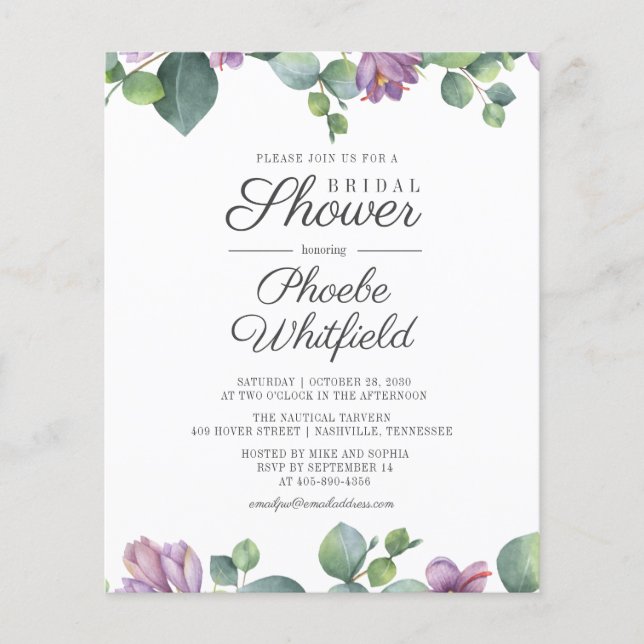 Chá de Bebê Econômico com Suculentas e Verduras de (Frente)