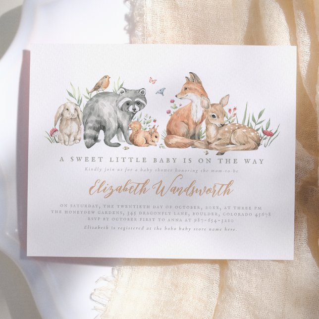 Chá de Bebê Elegante Floresta Silvestre com Orçame (Criador carregado)