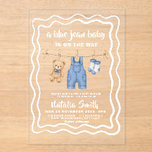 Chá de Bebê em Azul Jeans Moderno