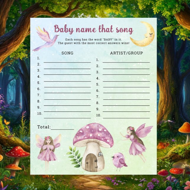 Chá de bebê fada - Nomeie aquele jogo de música (Criador carregado)