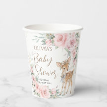 Chá de Bebê Floral Rosa Bege Sweet Deer
