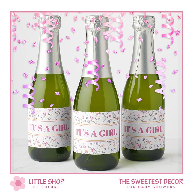 Chá de Bebê Floral Rosa É Menina (Criador carregado)