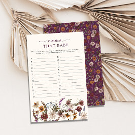 Chá de Bebê: Jogo das Flores Silvestres