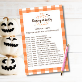 Chá de Bebê Little Pumpkin Mommy ou Daddy Jogo