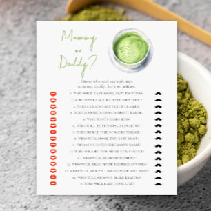 Chá de bebê Matcha - jogo mamãe ou papai