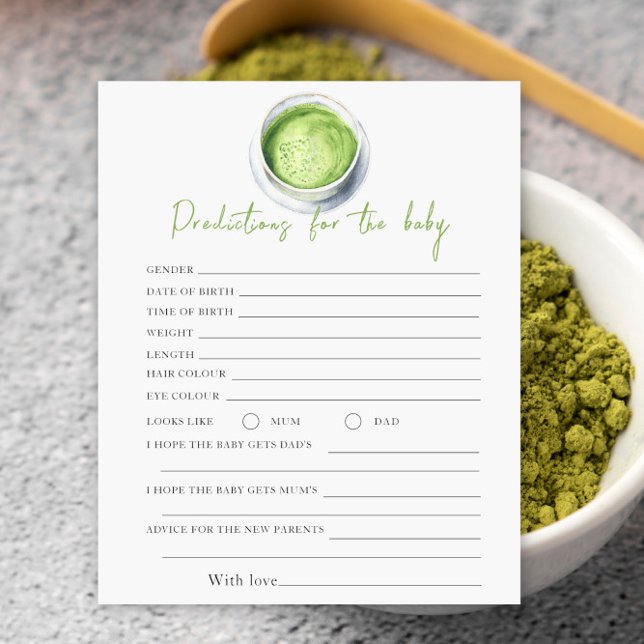 Chá de bebê Matcha - previsões e conselhos bebê (Criador carregado)