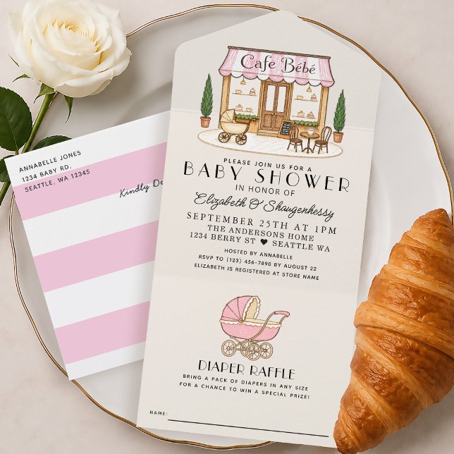 Chá de Bebê Menina Café Francês Paris (Criador carregado)