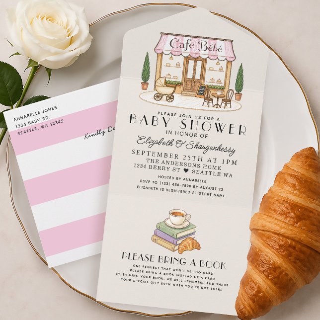 Chá de Bebê Menina Café Francês Paris (Criador carregado)