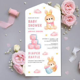 Chá de Bebê Menina Coelhinha Rosa Fofa Rainha