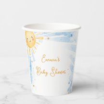 Chá de Bebê Menino Azul e Dourado Aquarela