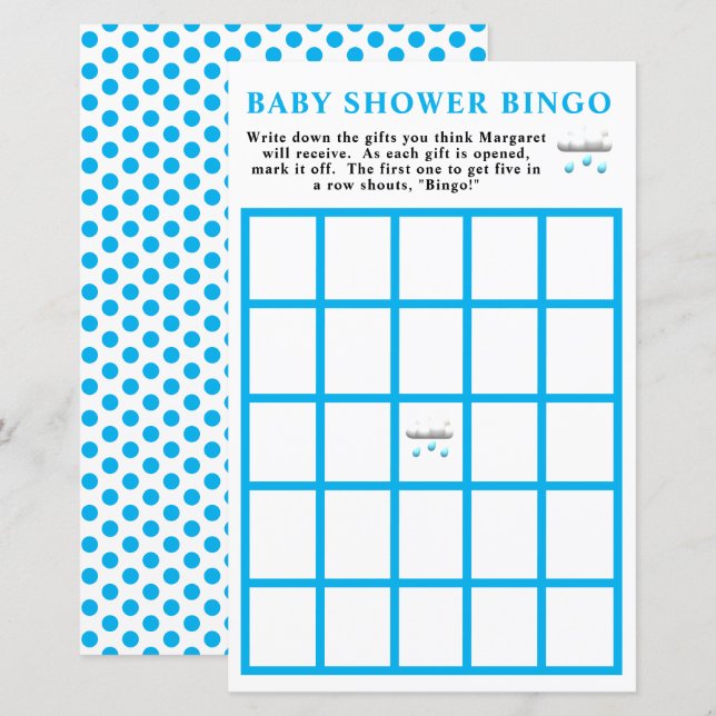 Chá de Bebê Menino Bingo (Frente/Verso)