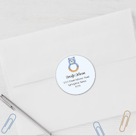 Chá de Bebê Menino Urso Azul Etiqueta de Remetente