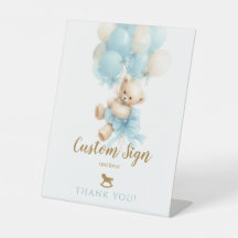Chá de Bebê Menino Urso Teddy Balão Azul
