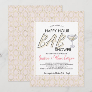 Chá de Bebê para Casais   Cartão de Happy Hour