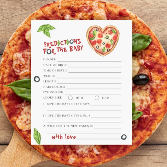 Chá de bebê pizza - previsões e conselhos para o b (Criador carregado)