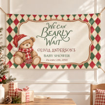 Chá de Bebê Préppy Urso de Natal Vintage