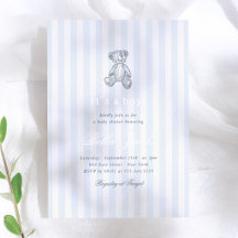 Chá de Bebê Préppy Vintage de Urso de Pelúcia Meni
