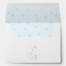 Chá de Bebê Silvestre Elegante Floral Azul Patinho