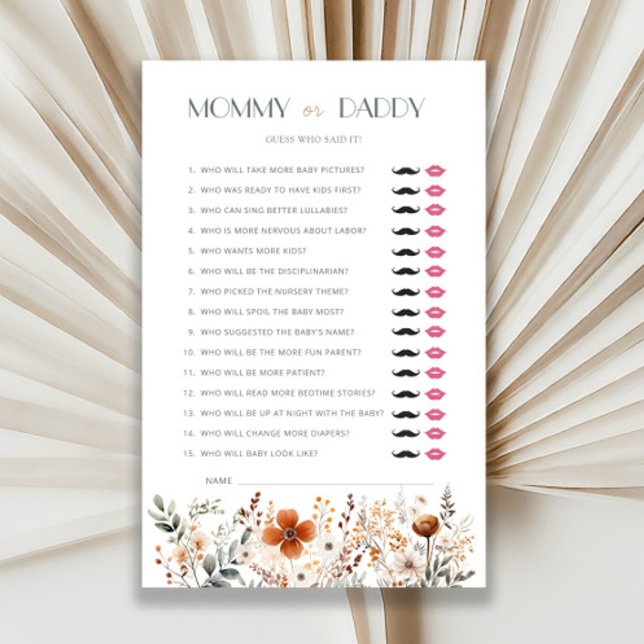 Chá de Bebê Terracota Flor Silvestre Mamãe ou Papa (Criador carregado)