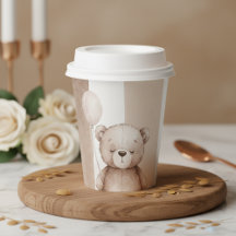 Chá de Bebê Urso Teddy Neutro Aguardo Ansiosamente