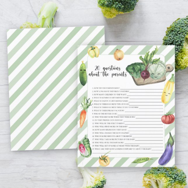 Chá de bebê vegetariano 20 perguntas sobre os pais (Criador carregado)